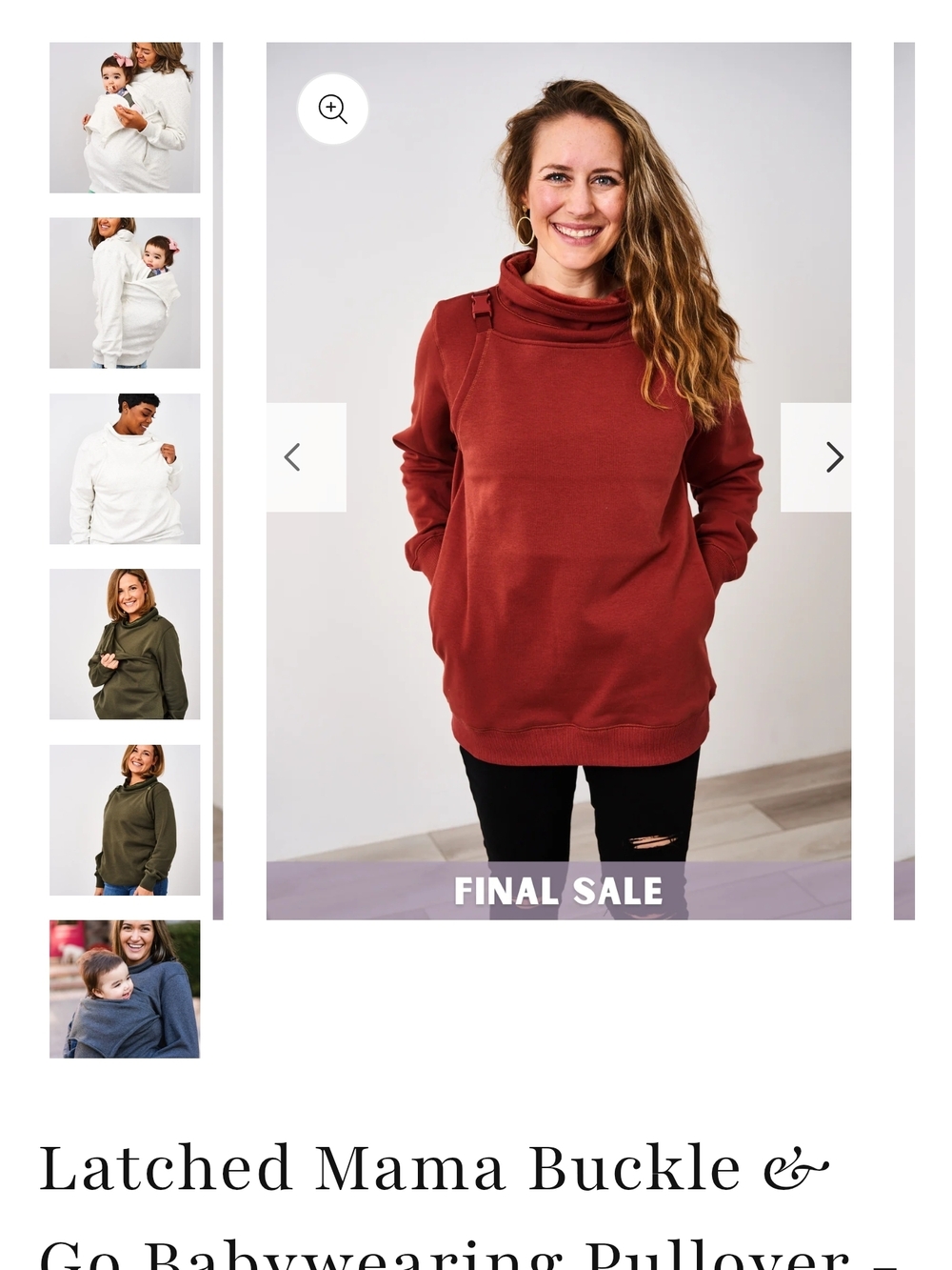 Latched Mama Babywearing Sweatshirt XS in Oatmeal - Picture 4 of 14